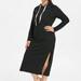 Madewell Dresses | Mwl Madewell Women's Black Long Sleeve Airyterry Hoodie Sweatshirt Dress Size S | Color: Black | Size: S