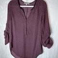 Anthropologie Tops | Anthropologie Daniel Rainn Womens Top Medium Blue Burgundy Boho Abstract Blouse | Color: Blue/Red | Size: M