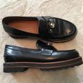 Coach Shoes | Coach Lenox Black Lug Heeled Loafers - 10 | Color: Black | Size: 10