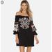 Free People Dresses | Free People Fleur Du Jour Black Cotton Embroidered Shift Tunic Dress Size Small | Color: Black | Size: S