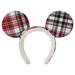 Disney Accessories | Disney Minnie Ear Headband Holiday Plaid | Color: Red/White | Size: Os