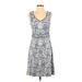 Tory Burch Casual Dress - A-Line V-Neck Sleeveless: Blue Dresses - Women's Size Small