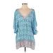 Nanette Lepore Casual Dress - Mini: Blue Dresses - Women's Size Small