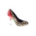 Betsey Johnson Heels: Slip-on Stiletto Cocktail Red Leopard Print Shoes - Women's Size 6 - Round Toe