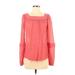 LC Lauren Conrad Long Sleeve Blouse: Red Tops - Women's Size Small