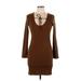 Forever 21 Casual Dress - Sweater Dress: Brown Dresses - Women's Size Large