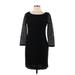 Banana Republic Casual Dress - Sheath Scoop Neck 3/4 sleeves: Black Solid Dresses - Women's Size 6