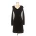 Neiman Marcus Casual Dress - Sweater Dress: Black Solid Dresses - Women's Size Small