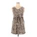 SONOMA life + style Casual Dress - A-Line V Neck Sleeveless: Brown Dresses - Women's Size X-Large Petite