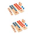 ibasenice 2 Sets Counter Toy Toddler Toy Abacus Wooden Toys Homeschool Supplies Kids Toys Counting Bears Wooden Playset Toys for Toddlers Toddler Early Teaching Toy Puzzle Wooden Stick Child