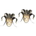 TENDYCOCO 2pcs Full Costume Black Home Decor Evil Clown Black Outfits Masquerade for Couple Dreses Masquerade for Women Costume Full Gold Adult Costumes Halloween Stick Miss