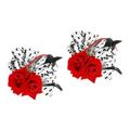 Floral Hair Clip 2pcs baffle Rose hair accessories wedding headpiece the flowers charming retro rose barrette Wedding Hair Pin earphone makeup veil headgear Korean version