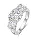 MiDiLi 5cttw D Color Moissanite Luxury Three Stone Engagement Ring 925 Silver Rings 18K Gold Plated Customs Jewelry (Color : 5ct, Size : 5.5)