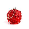 Evening bag Diamond Tassel Ball Women Party Metal Crystal Clutches Evening Wedding Bag Bridal Shoulder Handbag Wristlets Clutch (Color : 2091red)