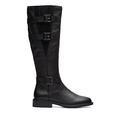 Clarks Women's Cologne Up Knee High Boot, Black Leather, 7