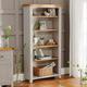 The Furniture Market Downton Grey Painted Large Tall Bookcase with 4 Adjustable Shelves