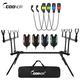 HUIOP Adjustable Retractable Carp Fishing Rod Stand with LED Bite Alarms Swingers for Fishing,Fishing Rod Stand