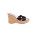 K Jacques St. Tropez Wedges: Slide Platform Boho Chic Black Solid Shoes - Women's Size 38 - Open Toe