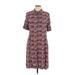 J.Jill Casual Dress - A-Line High Neck Short sleeves: Burgundy Dresses - Women's Size 10