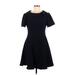Gal Meets Glam Casual Dress - A-Line: Black Solid Dresses - Women's Size 6