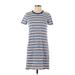J.Crew Mercantile Casual Dress - Shift: Blue Stripes Dresses - Women's Size X-Small