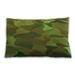 Ahgly Company Patterned Indoor-Outdoor Antique Bronze Green Lumbar Throw Pillow
