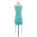 Fashion Nova Casual Dress - Bodycon: Teal Dresses - Women's Size X-Small