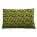 Ahgly Company Patterned Indoor-Outdoor Antique Bronze Green Lumbar Throw Pillow