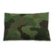 Ahgly Company Patterned Indoor-Outdoor Dark Forest Green Lumbar Throw Pillow