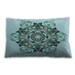 Ahgly Company Patterned Indoor-Outdoor Light Aquamarine Green Lumbar Throw Pillow