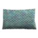 Ahgly Company Patterned Indoor-Outdoor Light Aquamarine Green Lumbar Throw Pillow