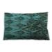 Ahgly Company Patterned Indoor-Outdoor Deep-Sea Green Lumbar Throw Pillow