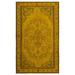 Yellow 65" x 105" L Area Rug - Lofy Atina Oriental Machine Woven Rectangle 5'5" x 8'9" Wool/ Area Rug in Brown/105.0 x 65.0 x 0.4 in brown/ | Wayfair