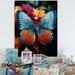 August Grove® Butterfly Pearl Patterns & Plum Framed On Canvas Print Plastic in Blue/Orange | 44 H x 34 W x 1.5 D in | Wayfair