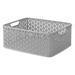 Whitmor Link Stitch Resin Form Rectangular Tote Plastic in Gray | 5.5 H x 11.5 W x 14 D in | Wayfair 6707-7970-ALY