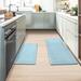 Blue Kitchen Mat - Winston Porter Novka European Style Anti-fatigue PVC/Brown Kitchen Mat Set of 2 Synthetics | Wayfair