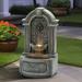 Astoria Grand Ambre 29.7" H Resin Elegant Wall Freestanding Outdoor Water Fountain w/ Lights in Gray | 29.72 H x 16.54 W x 11.22 D in | Wayfair