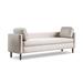 Hokku Designs Maithe 100% Polyester Upholstered Bench Upholstered in Pink/Gray/Brown | 21.65 H x 59.06 W x 21.65 D in | Wayfair