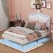 Gemma Violet Chetek Vegan Leather Platform Bed in White | Full/Double | Wayfair CBE8FD536F1B4F299B3C698CEB403665