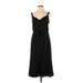 J.Crew Casual Dress - Midi V Neck Sleeveless: Black Print Dresses - Women's Size 4