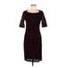 Maeve Casual Dress - Sheath: Burgundy Solid Dresses - Women's Size 8