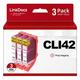 LinkDocs Compatible CLI-42 Photo Magenta Ink Cartridges Replacement for Canon CLI 42 CLI42 PM to Use with Canon Pixma Pro-100 Pro 100 Pro-100S Printers (3 Pcs Pack Photo Magenta)