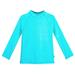 Girls UPF 50+ Printed Long Sleeve Rashguard | Turquoise w- White Polka Dot