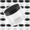 KINJOEK 24 Packs 8 OZ Plastic Jars with Lids Clear Plastic Slime Storage Containers BPA Free Wide-Mouth Plastic Jars with Black Lids