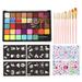 Pristin Paint Palette 4 Stencil Stickers Costume Party Costume Non Toxic Set Professional Body Set 10 Brush Professional Body Colors Watercolor Paint Palette 10 Brush 4