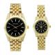 Fashion Luxury Style Stainless Steel Bling Couple Fashion Dress Watch Gift Set