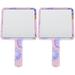 2 Count Handheld Vanity Mirror Purse Makeup Compact for Women with Handle Mirrors Travel