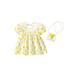 Huakaishijie Baby Girls Dress Short Sleeve Tulip Print A-line Dress + Shoulder Bag