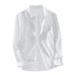 TUWABEII Men s Shirts Solid Cotton Linen Shirt Hawaiian Long Sleeve Neck Shirt Beach Casual Top/shirt Blouse