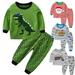 Baby Boys Toddler Long Sleeve Tops and Pants Snug Fit 100% Cotton 2 Piece Pajama Set Cartoon Dinosaur